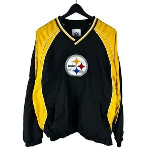 Mens Y2K Pittsburgh Steelers NFL Football Windbreaker Jacket Size M